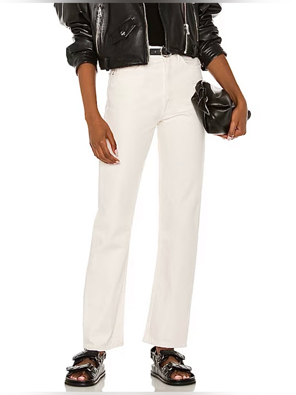 AGOLDE 90s Pinch Waist Jeans Off White High Rise Straight NWT